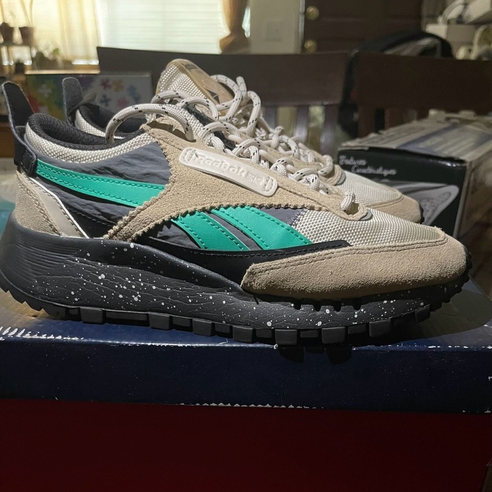 Reebok Green and Black Classic Legacy Shoes